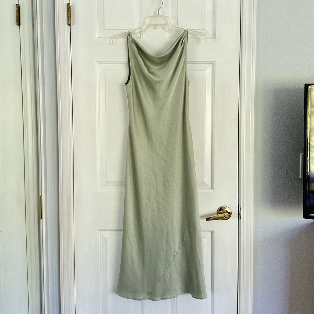Satin Cowlneck Dress
